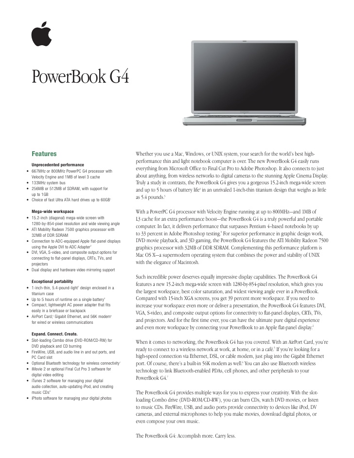 Apple powerbook g4 17